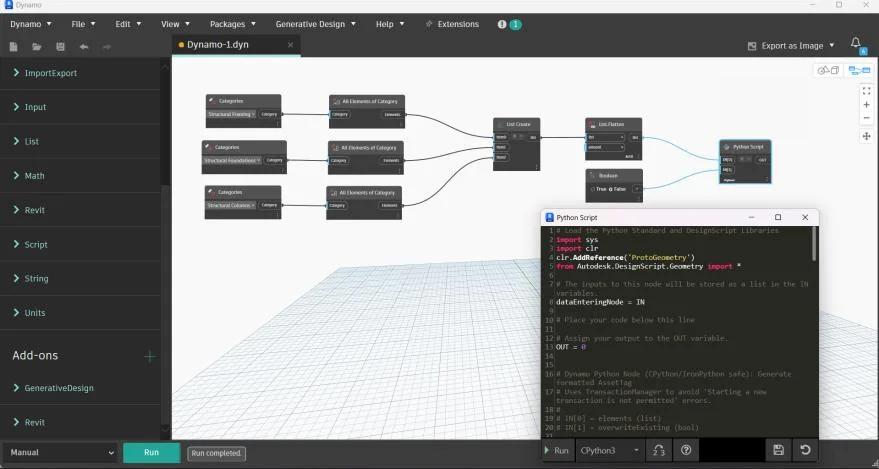 Dynamo graph for parameter automation