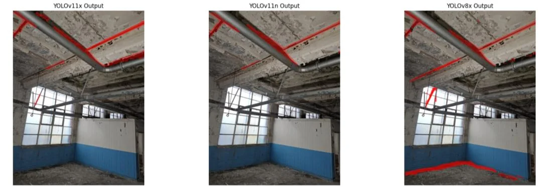 Site images where shadows and pipes were wrongly flagged as cracks